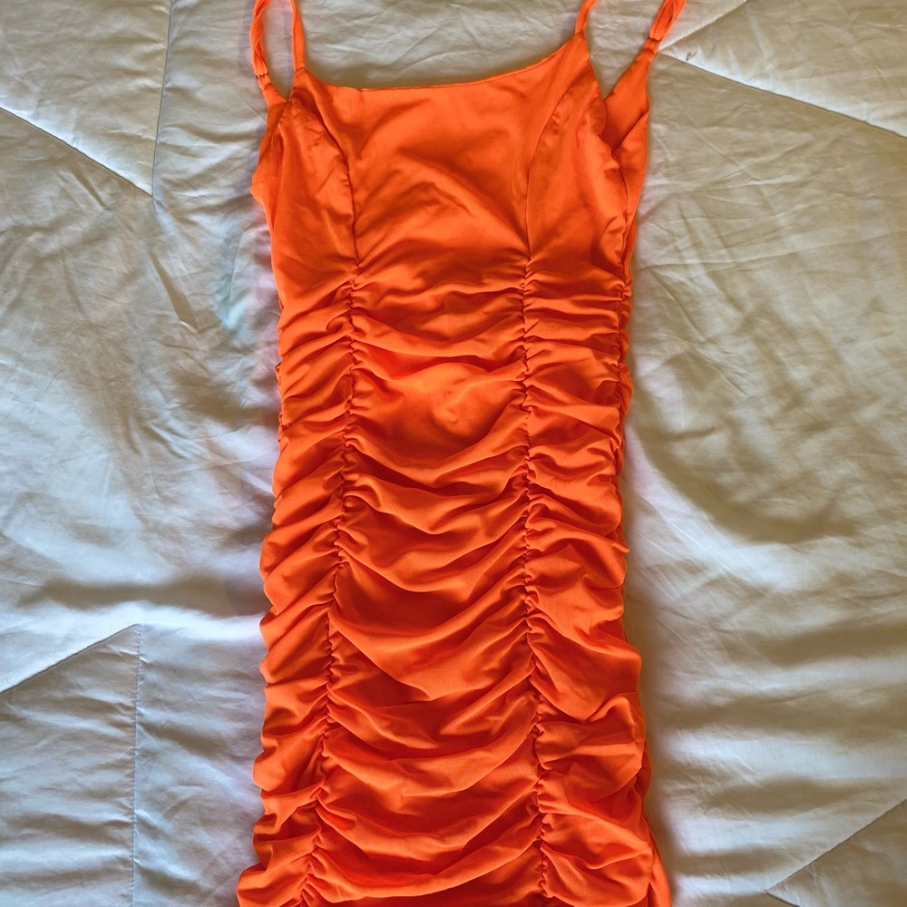 Elsie & Fred Mesh Orange Dress